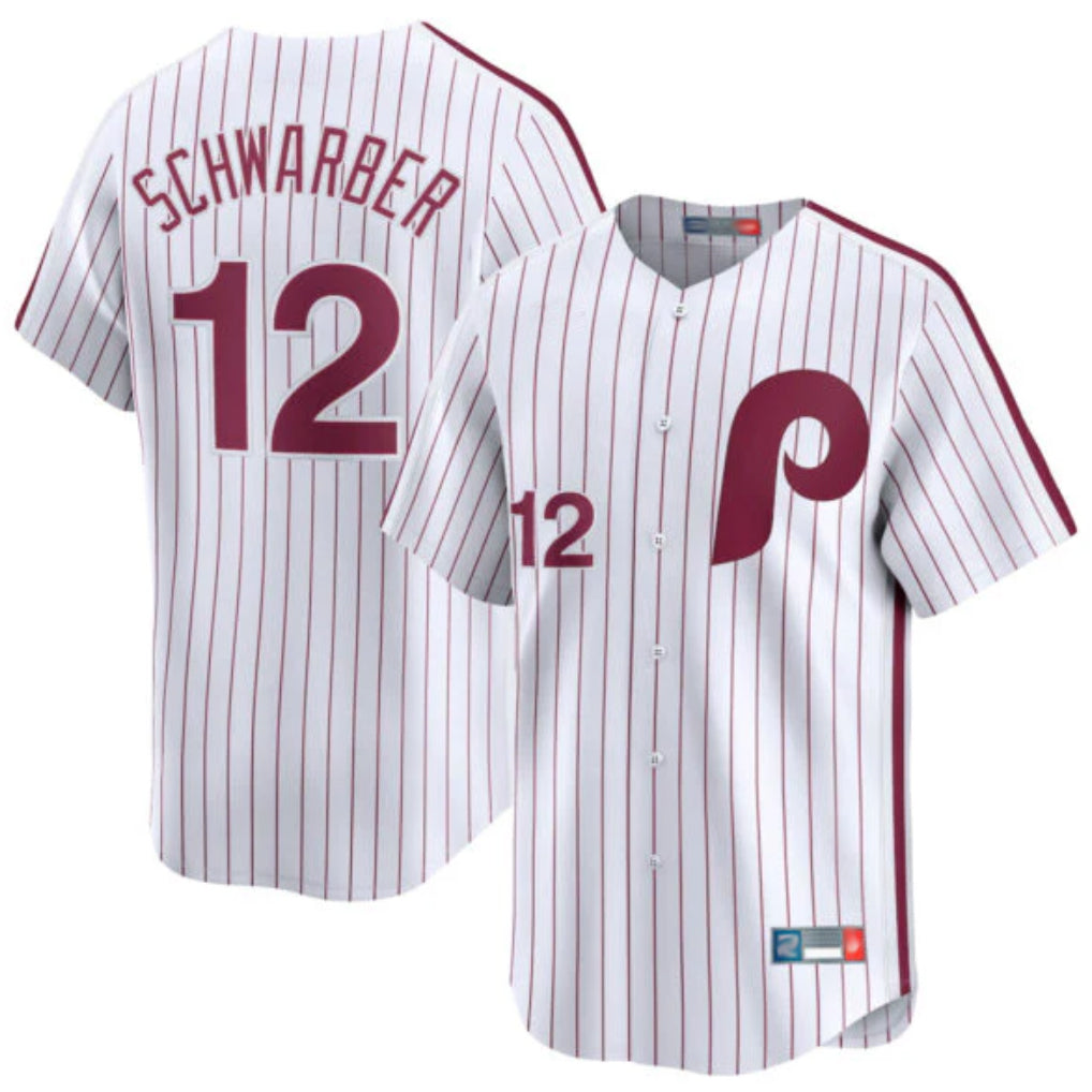 P.Phillies #12 Kyle Schwarber Player White Cooperstown Collection Limited Home Ddoa Stitched Jerseys