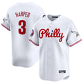 P.Phillies #3 Bryce Harper Player White Phillies & Eagles Vapor Premier Limited Ddoa Stitched Jerseys