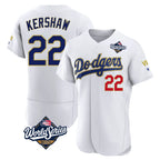 LA.Dodgers #22 Clayton Kershaw Player Gold White World Series 2026 Collection Stadium Limited Elite Ddoa Stitched Jerseys