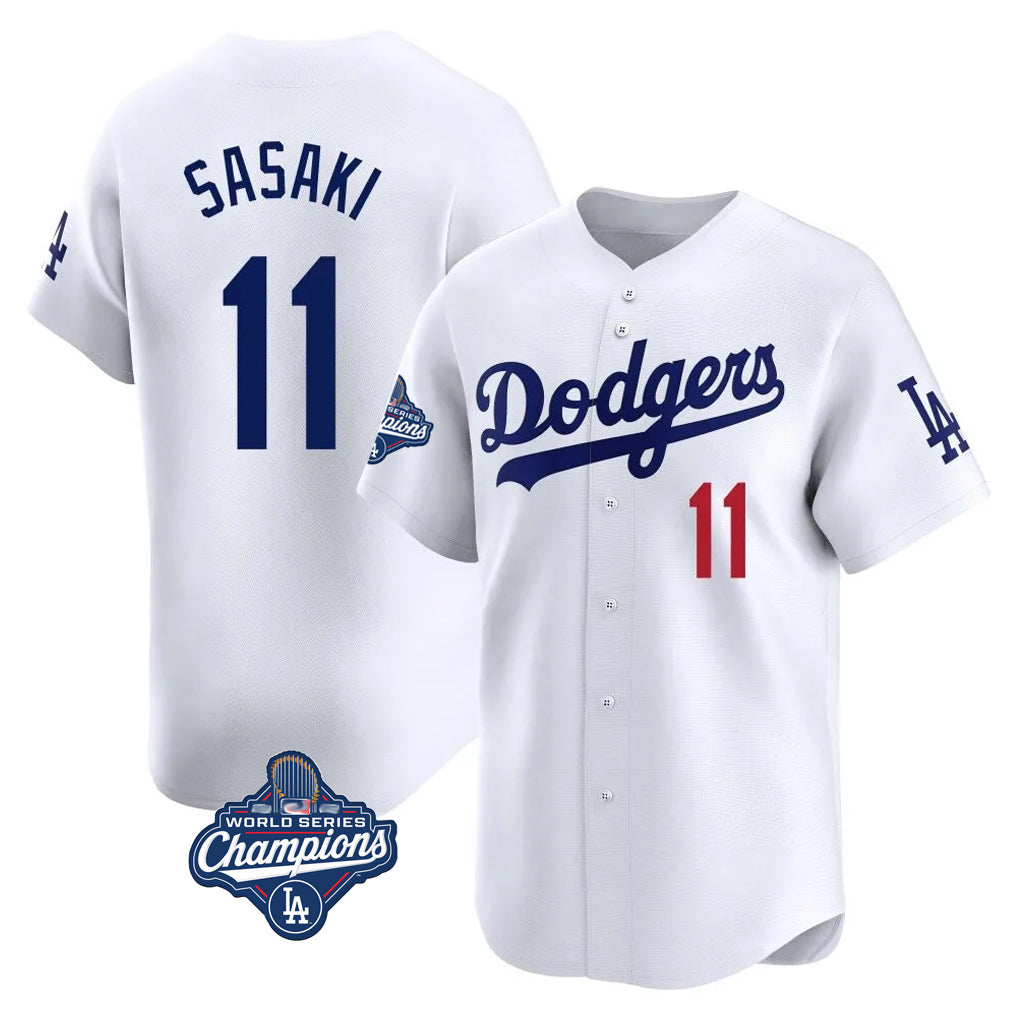 LA.Dodgers #11 Roki Sasaki Player White World Series Meet Limited Home Ddoa Stitched Jerseys