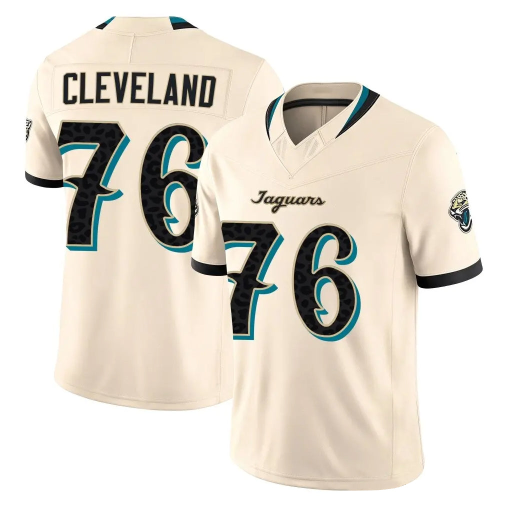 J.Jaguars #76 Ezra Cleveland Player Natural Limited 2026 Rivalries Collection Game Ddoa Stitched Jerseys