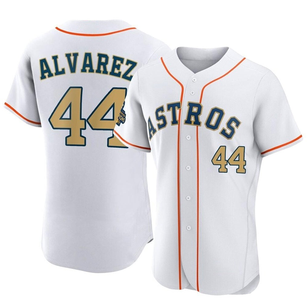 H.Astros #44 Yordan Alvarez Player Gold Collection Limited Elite Home Ddoa Stitched Jerseys