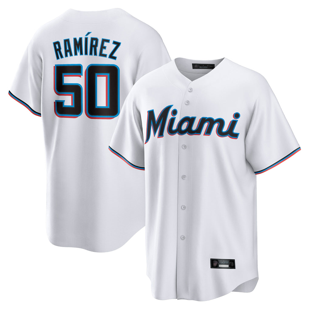 M.Marlins #50 Agustin Ramirez Player White  Home Game Ddoa Stitched Jerseys