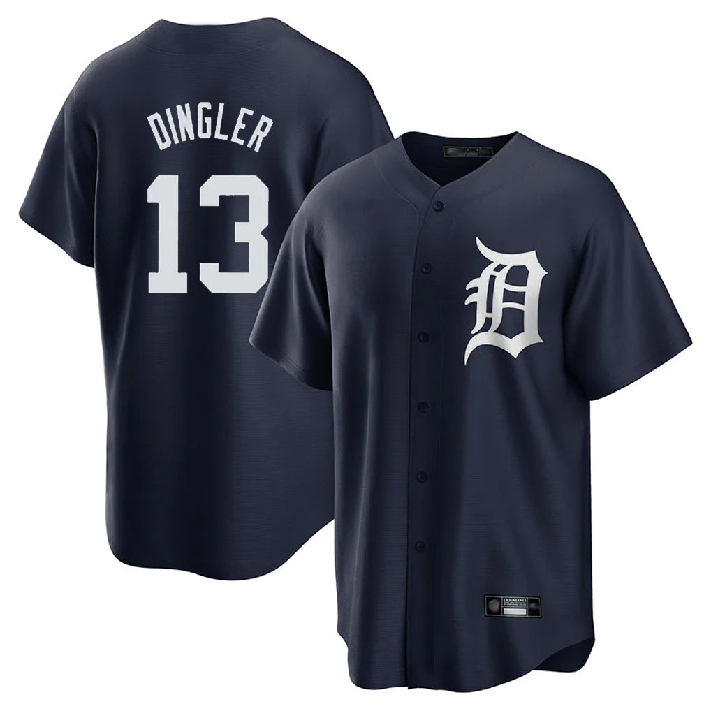 D.Tigers #13 Dillon Dingler Player Navy Game Home Ddoa Stitched Jerseys