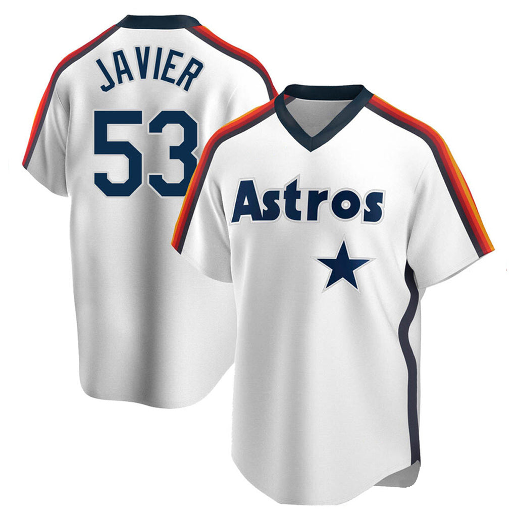H.Astros #53 Cristian Javier Player White Cooperstown Collection T-shirt Ddoa Stitched Jerseys