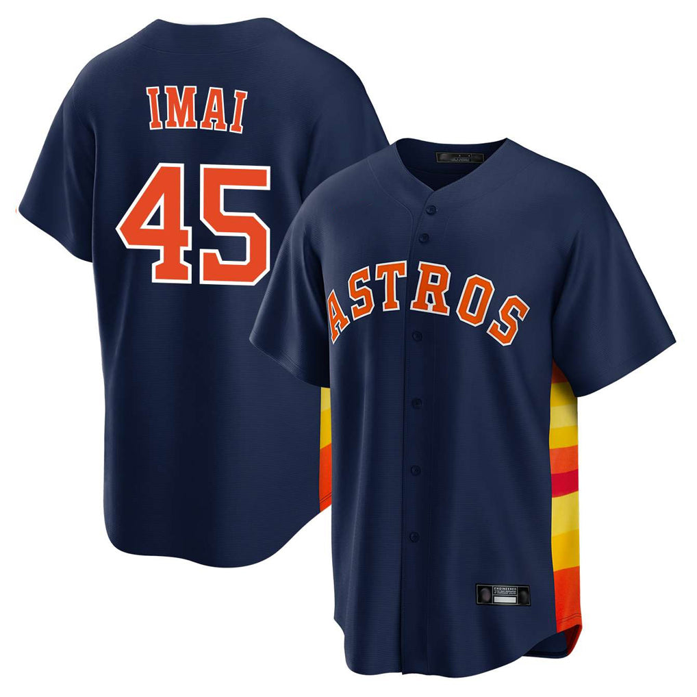 H.Astros #45 Tatsuya Imai Player Navy Home Game Ddoa Stitched Jerseys