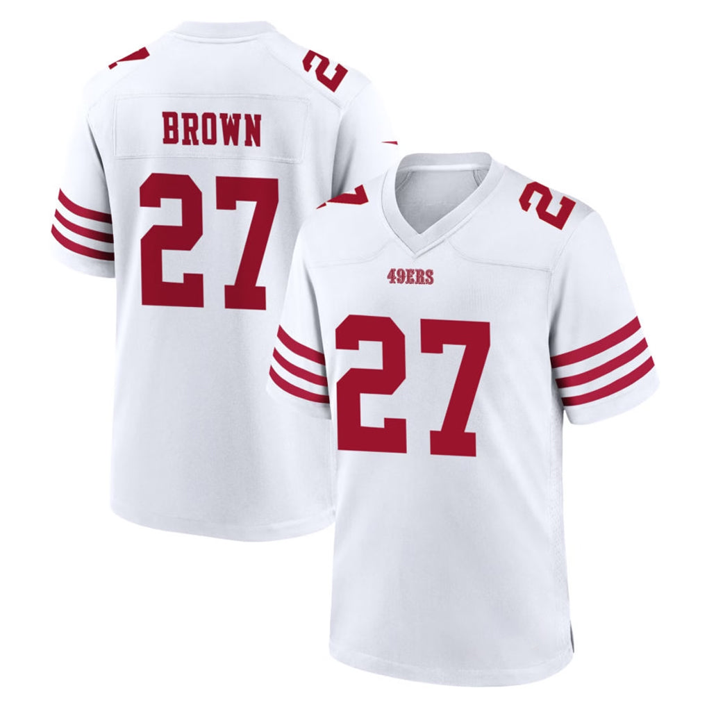 SF.49ers #27 Ji'Ayir Brown Player White Game Home Ddoa Stitched Jerseys