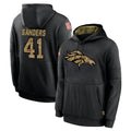 D.Broncos #41 Drew Sanders Player Black Salute to Service Pullover Hoodies Limited Ddoa Stitched Jerseys