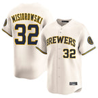 M.Brewers #32 Jacob Misiorowski Player Cream Home Limited Game Ddoa Stitched Jerseys