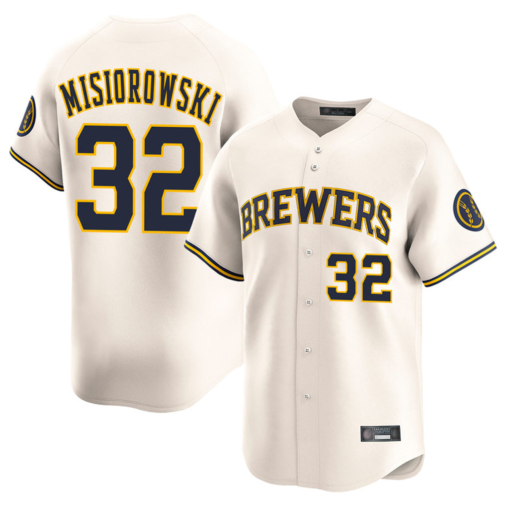 M.Brewers #32 Jacob Misiorowski Player Cream Home Limited Game Ddoa Stitched Jerseys