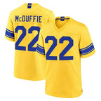 LA.Rams #22 Trent McDuffie Player Gold Classic Sol Home Game Ddoa Stitched Jerseys