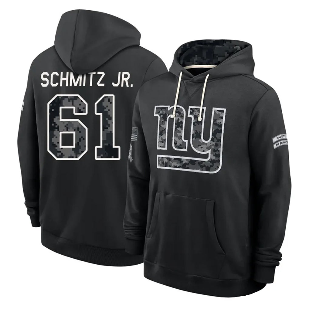 NY.Giants #61 John Michael Schmitz Jr. Player 2026 Black Logo Pullover Hoodies Limited Game Ddoa Stitched Jerseys