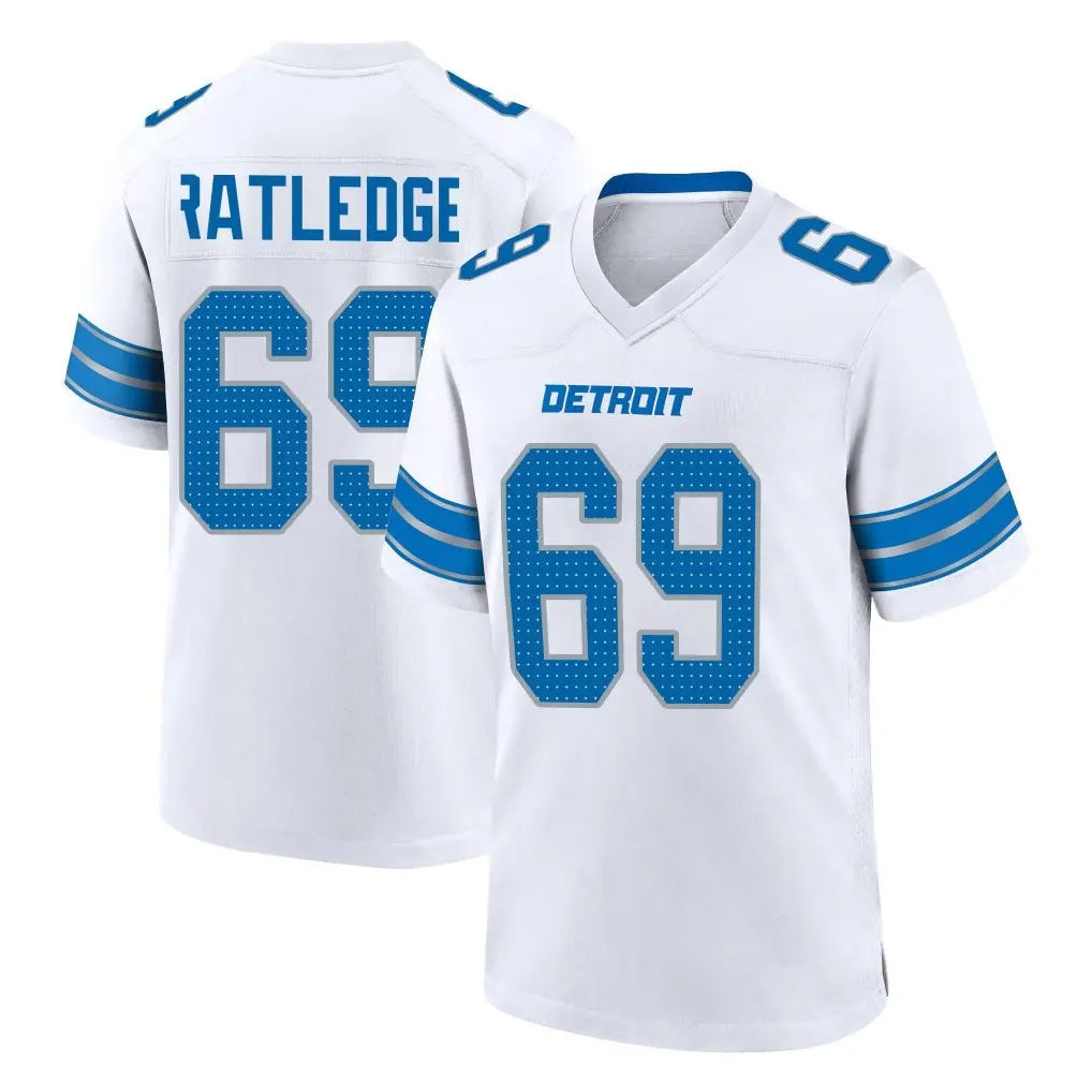 D.Lions #69 Tate Ratledge Player White Alternate Home Game Ddoa Stitched Jerseys