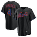 NY.Mets #4 Francisco Alvarez Player Black Alternate Home Game Ddoa Stitched Jerseys