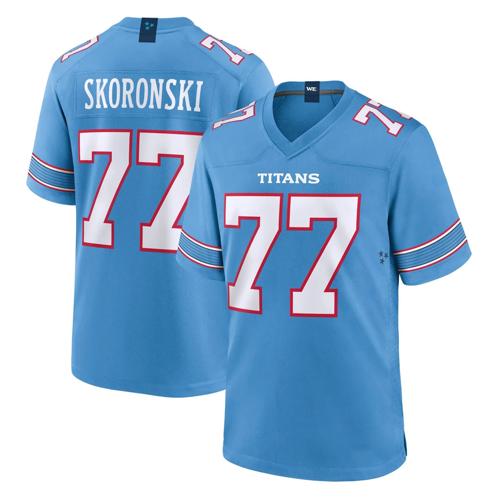 T.Titans #77 Peter Skoronski Player Light Blue 2026 Game Home Ddoa Stitched Jerseys