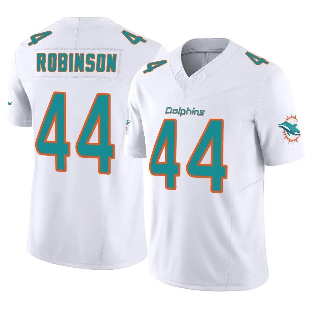 M.Dolphins #44 Chop Robinson Player White Limited Vapor F.U.S.E. Home Game Ddoa Stitched Jerseys