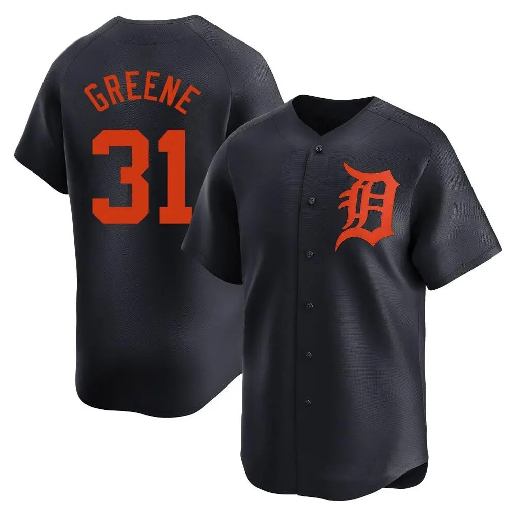 D.Tigers #31 Riley Greene Player Navy Home Limited Ddoa Stitched Jerseys