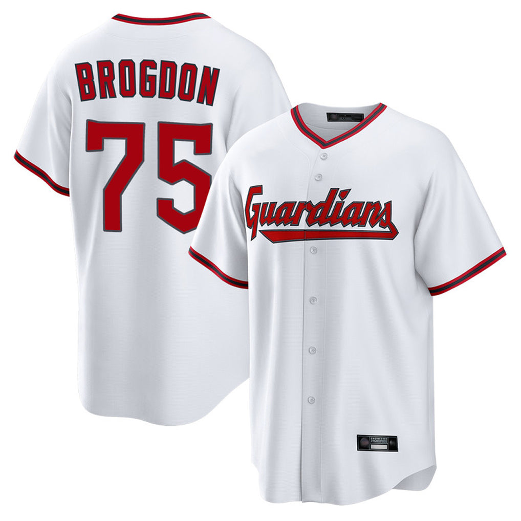 C.Guardians #75 Connor Brogdon Player White Game Home Ddoa Stitched Jerseys