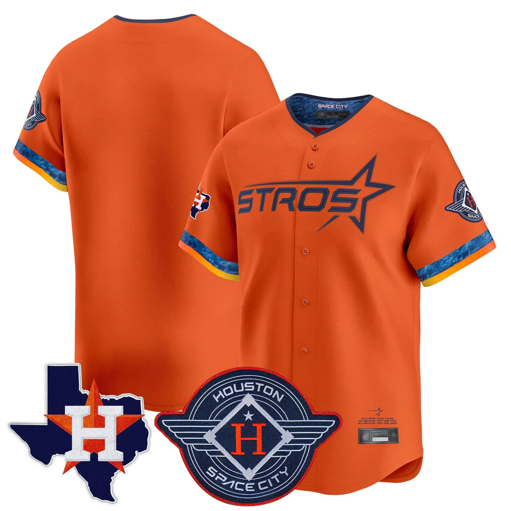 H.Astros ## Astros Blank Player Orange City Connect Texas Patch Vapor Premier Limited Home Ddoa Stitched Jerseys