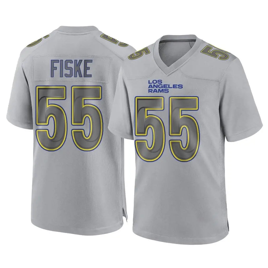 LA.Rams #55 Braden Fiske Player Gray Atmosphere Fashion Home Game Ddoa Stitched Jerseys