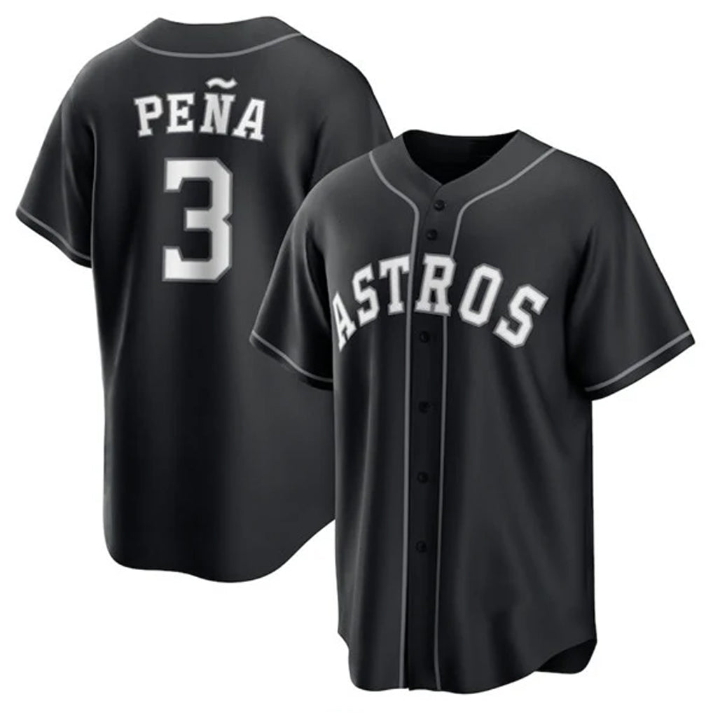 H.Astros #3 Jeremy Pe?a Player Black Home Game Ddoa Stitched Jerseys
