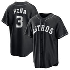H.Astros #3 Jeremy Pe?a Player Black Home Game Ddoa Stitched Jerseys