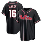 P.Phillies #16 Brandon Marsh Player Black Fashion Out Home Game Ddoa Stitched Jerseys