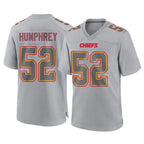 KC.Chiefs #52 Creed Humphrey Player Gray Atmosphere Fashion Game Ddoa Stitched Jerseys