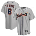D.Tigers #8 Matt Vierling Player Gray Home Game Ddoa Stitched Jerseys