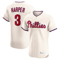 P.Phillies #3 Bryce Harper Player Cream Home Limited Elite Ddoa Stitched Jerseys