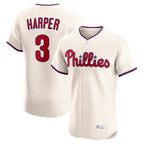 P.Phillies #3 Bryce Harper Player Cream Home Limited Elite Ddoa Stitched Jerseys