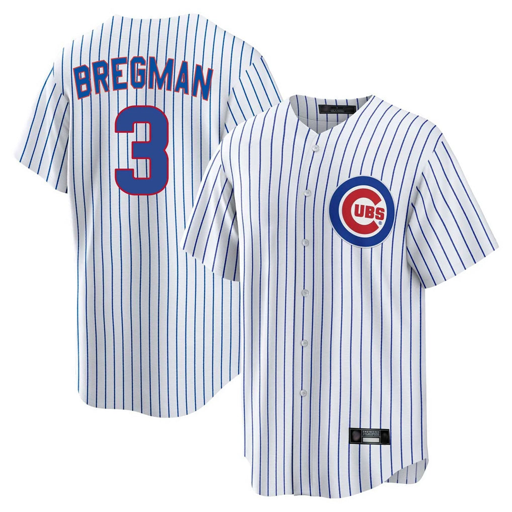 C.Cubs #3 Alex Bregman Player White Game Home Ddoa Stitched Jerseys