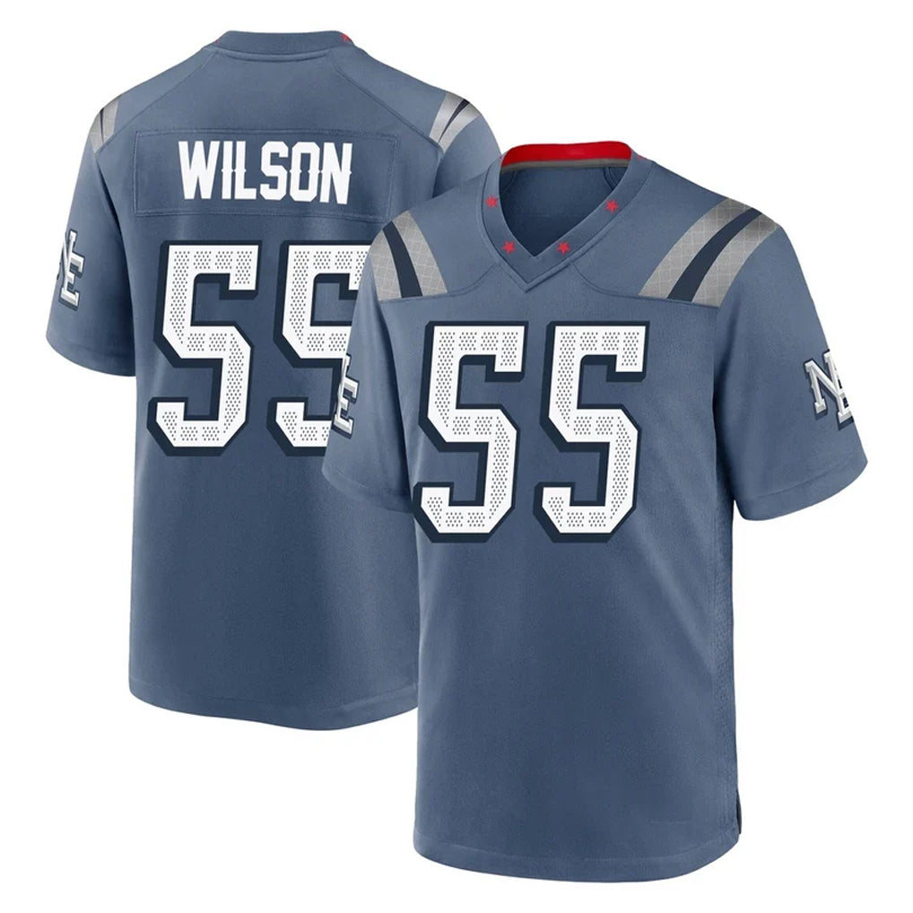 NE.Patriots #55 Jared Wilson Player Blue Rivalries Collection Home Game Ddoa Stitched Jerseys