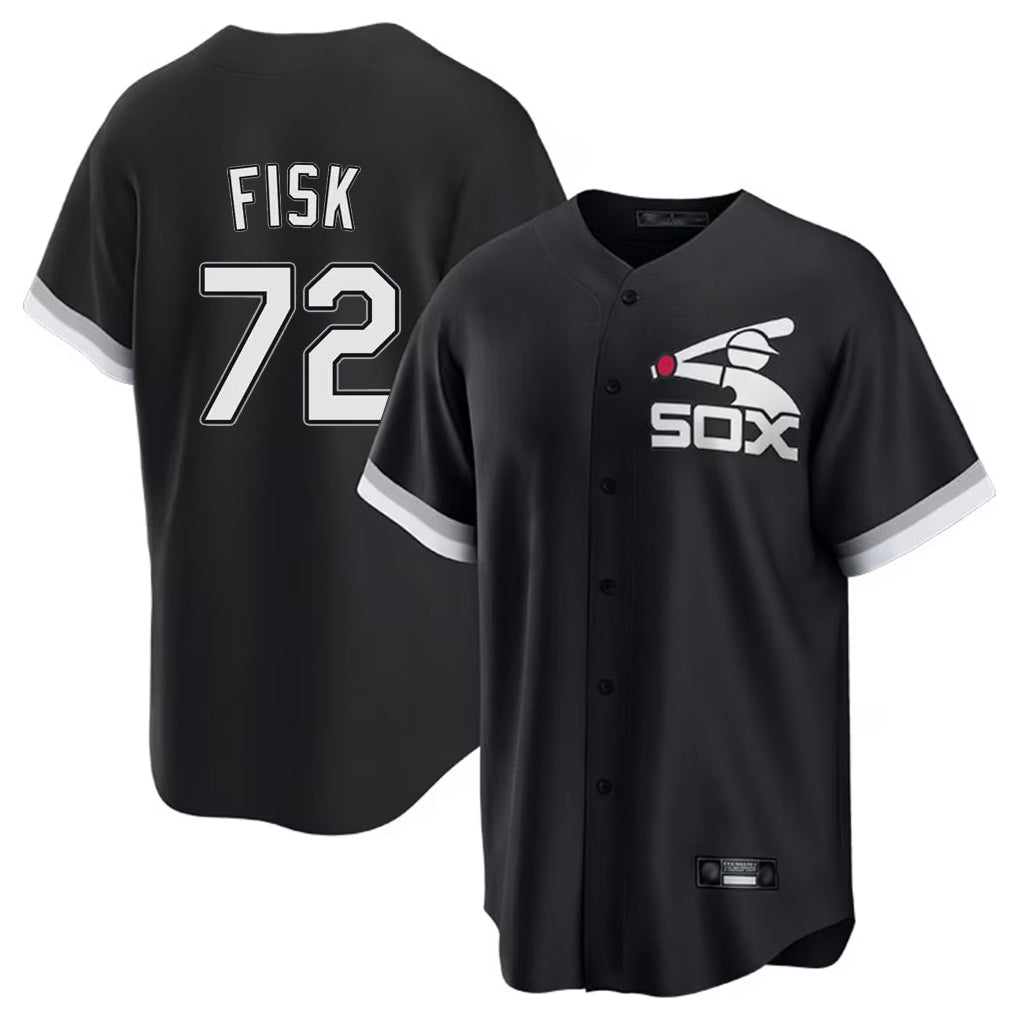 C.White Sox #72 Carlton Fisk Player Black Spring Training Game Ddoa Stitched Jerseys