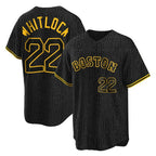 B.Red Sox #22 Garrett Whitlock Player Black Snake Skin City Home Game Ddoa Stitched Jerseys