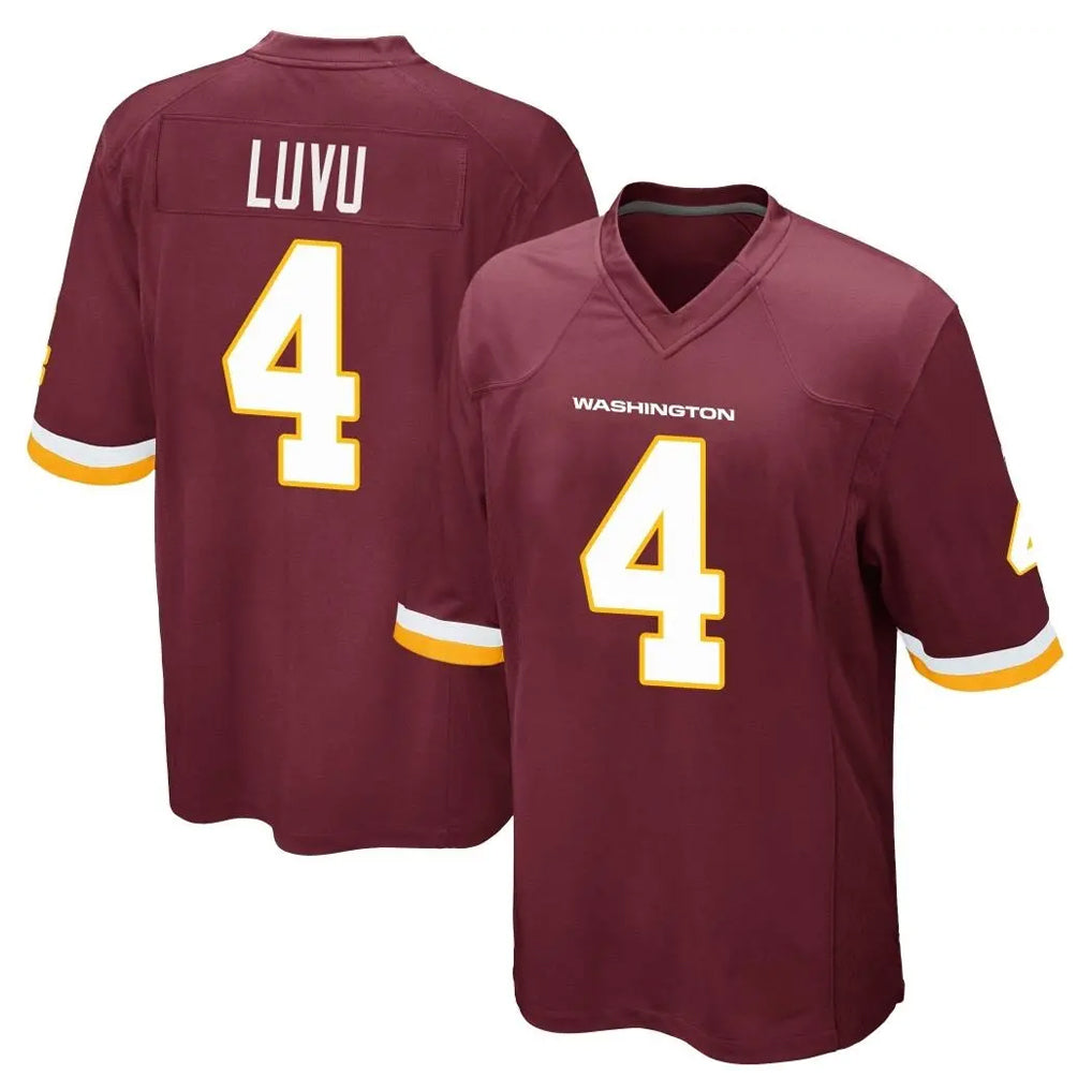 W.Commanders #4 Frankie Luvu Player Burgundy Team Color Home Game Ddoa Stitched Jerseys