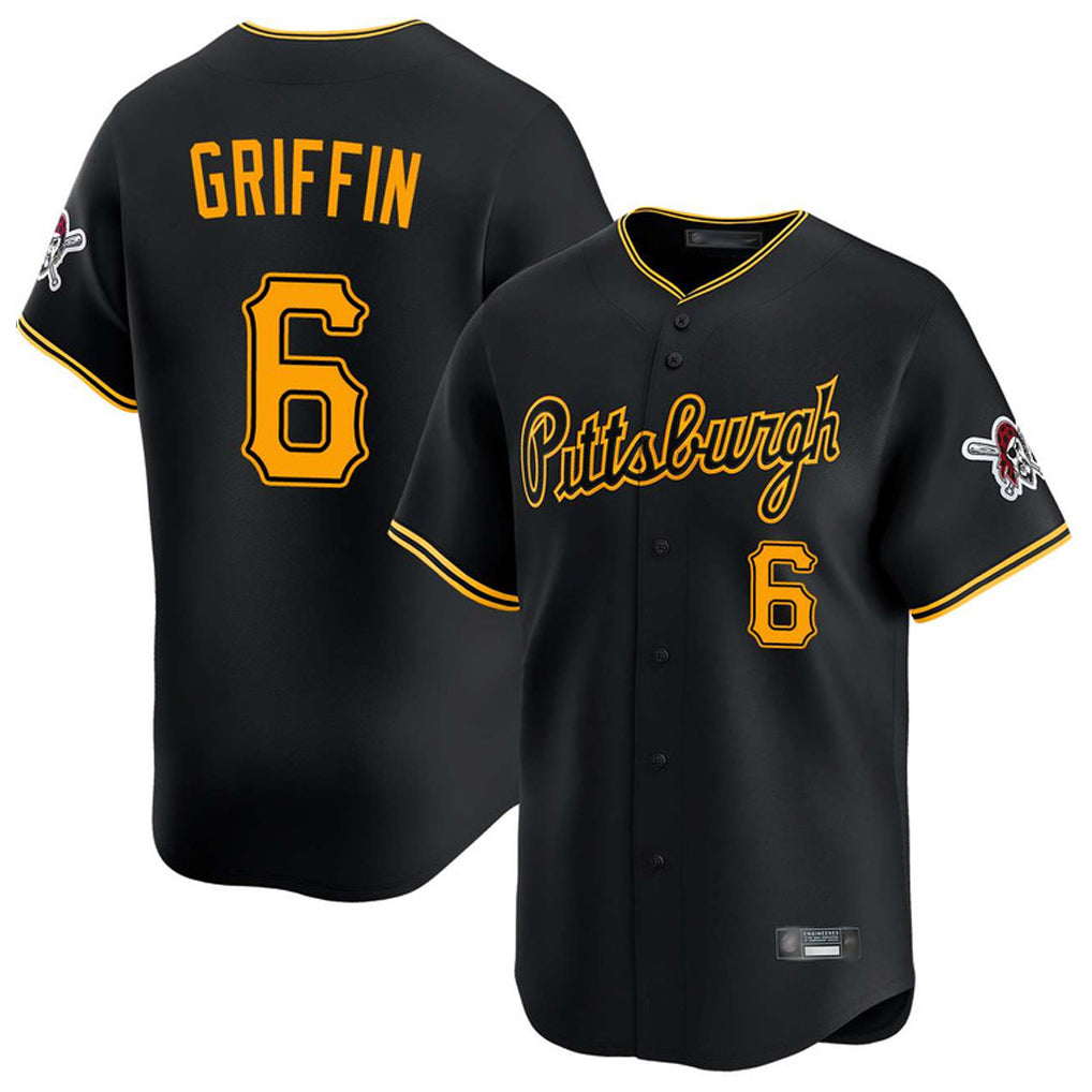P.Pirates #6 Konnor Griffin Player Black Alt Home Limited Ddoa Stitched Jerseys