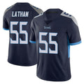 T.Titans #55 JC Latham Player Navy Limited Vapor Untouchable Home Game Ddoa Stitched Jerseys
