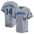 KC.Royals #14 Jac Caglianone Player Gray Limited Home Ddoa Stitched Jerseys