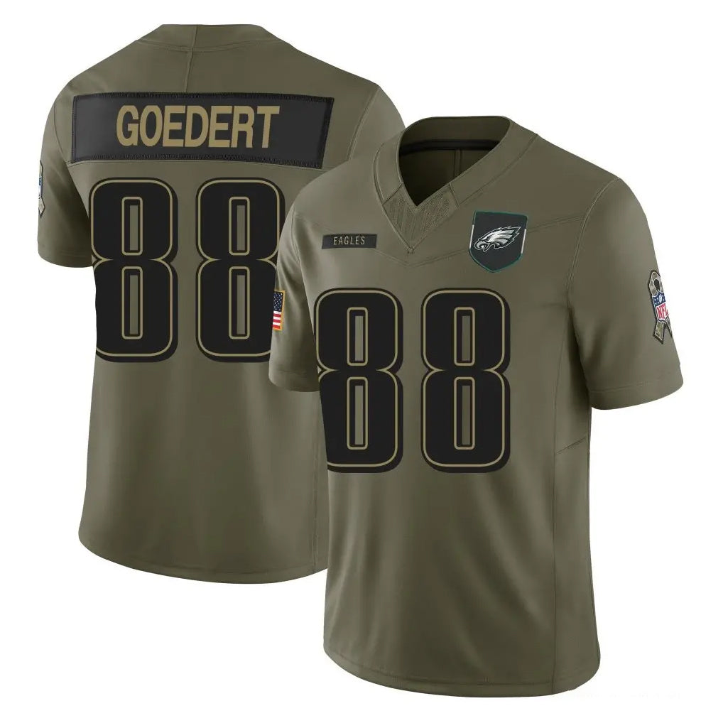 P.Eagles #88 Dallas Goedert Player Olive 2025 Salute To Service Limited Ddoa Stitched Jerseys