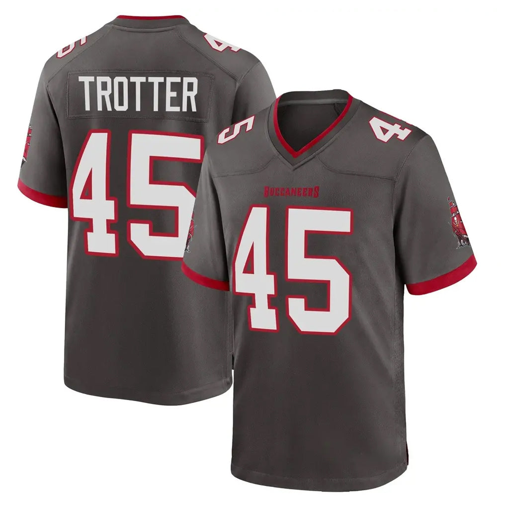 TB.Buccaneers #45 Josiah Trotte Player Pewter Alternate Home Game Ddoa Stitched Jerseys