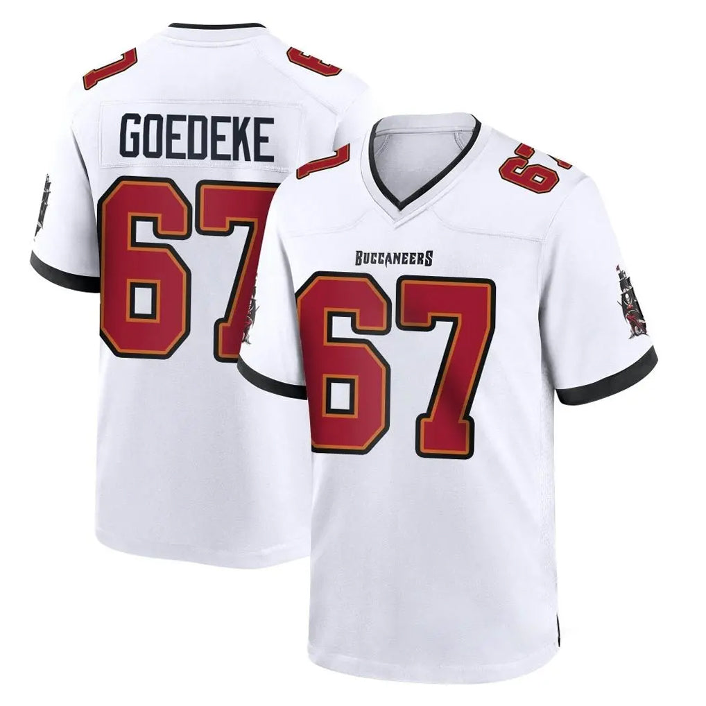 TB.Buccaneers #67 Luke Goedeke Player White Home Game Ddoa Stitched Jerseys