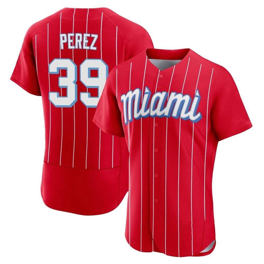 M.Marlins #39 Eury Perez Player Red City Connect Home Limited Elite Ddoa Stitched Jerseys