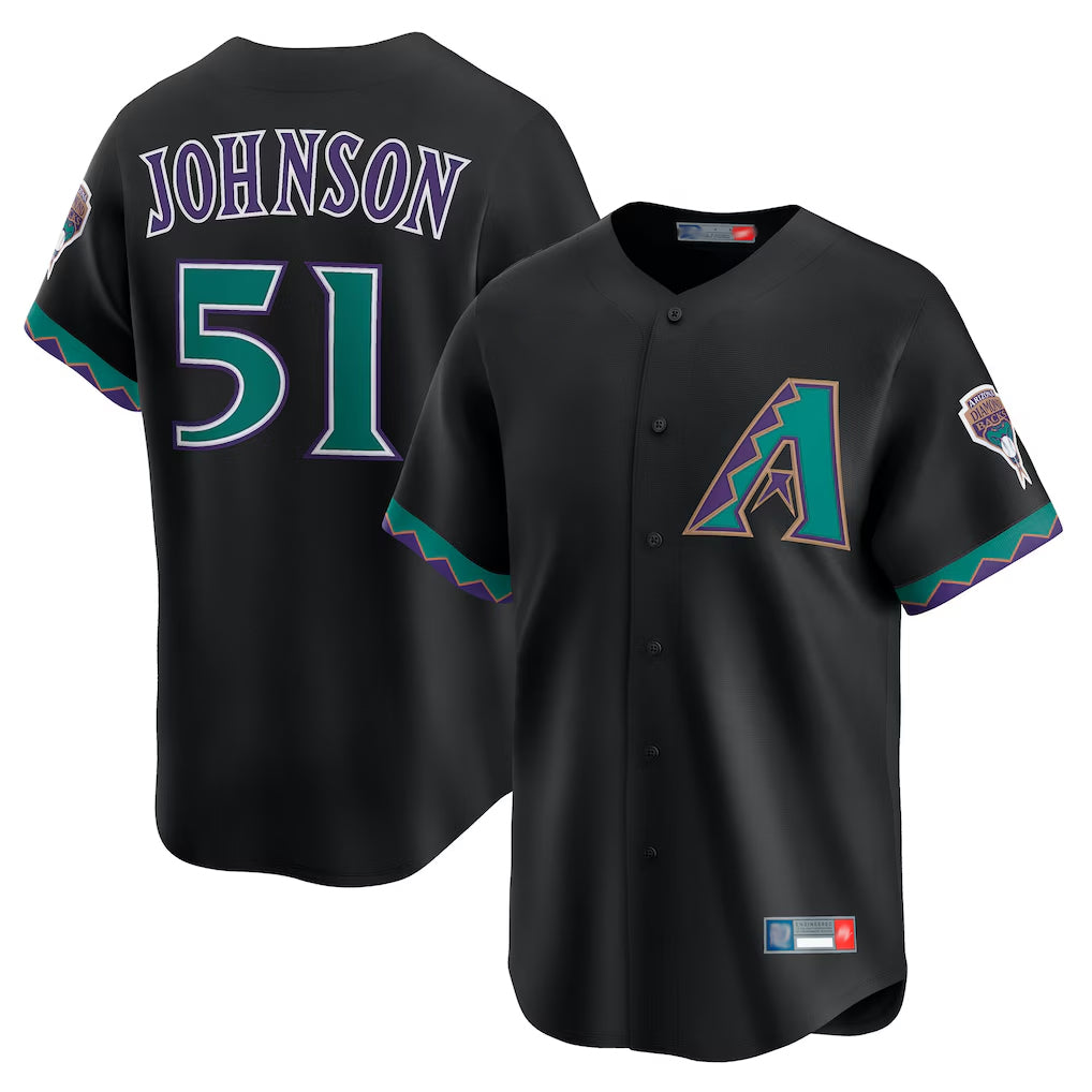 A.Diamondbacks #51 Randy Johnson Player Black Throwback Cooperstown Collection Limited Ddoa Stitched Jerseys
