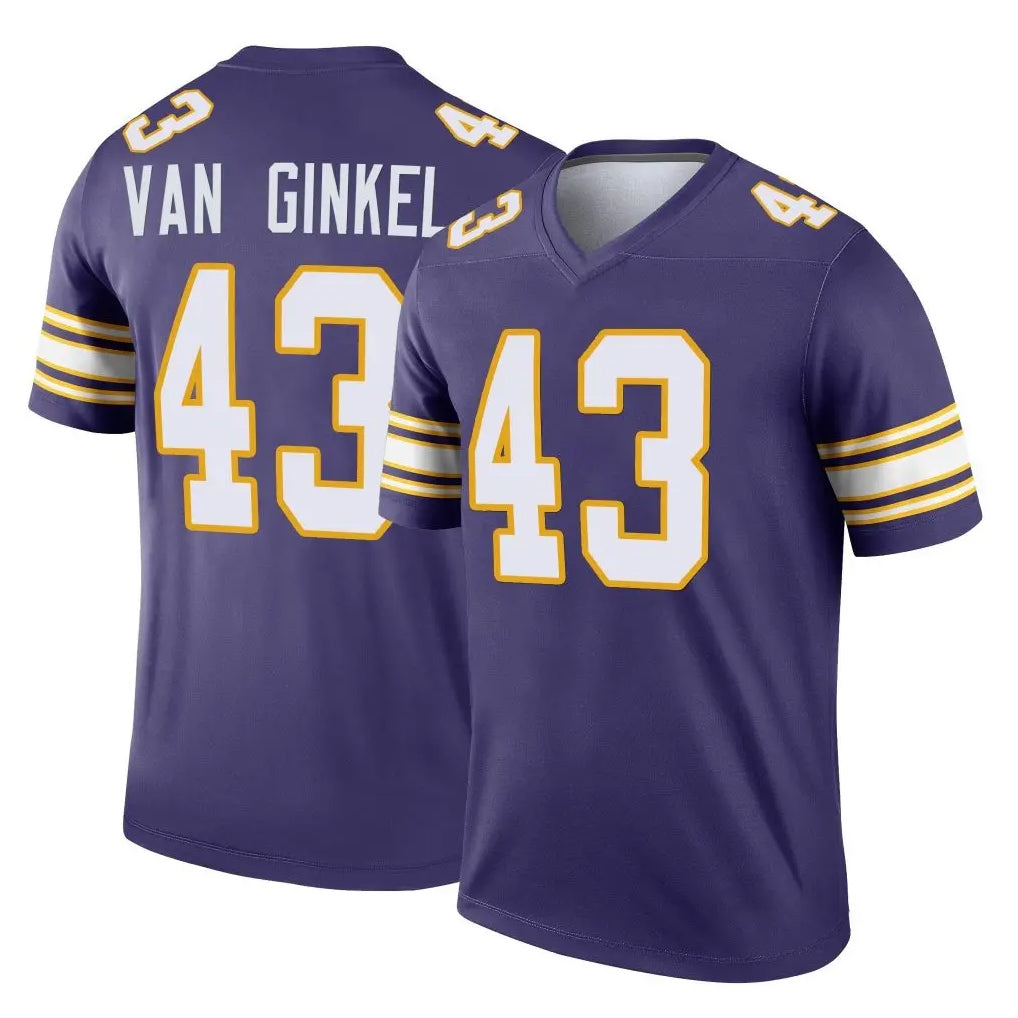 M.Vikings #43 Andrew Van Ginkel Player Purple Limited Classic Home Game Ddoa Stitched Jerseys