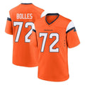 D.Broncos #72 Garett Bolles Player Orange Home Game Ddoa Stitched Jerseys