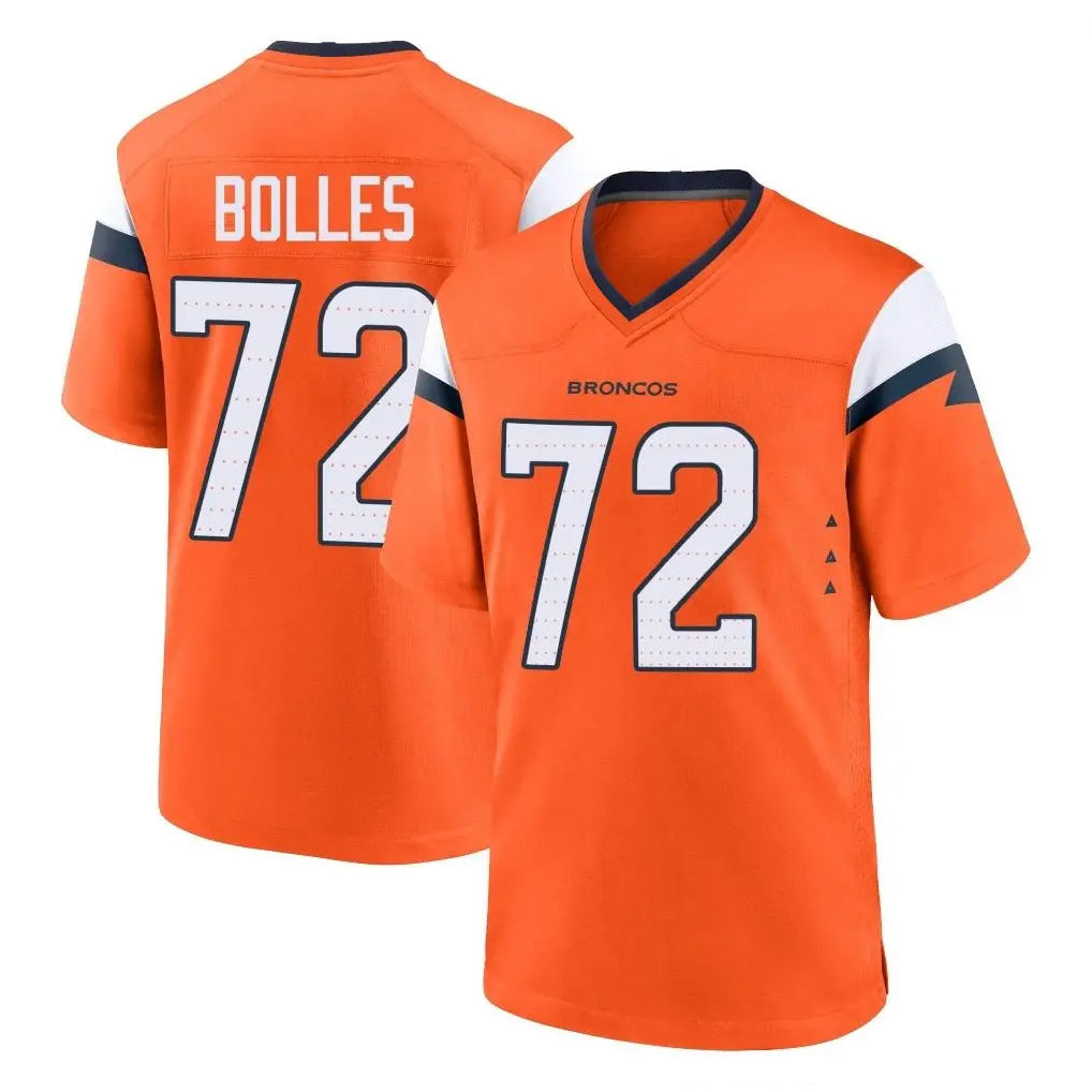 D.Broncos #72 Garett Bolles Player Orange Home Game Ddoa Stitched Jerseys