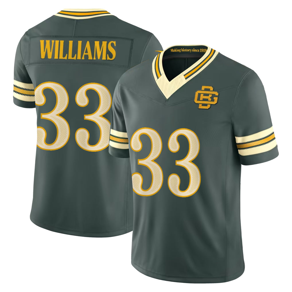 GB.Packers #33 Evan Williams Player Green Limited 2026 Rivalries Collection Home Game Ddoa Stitched Jerseys