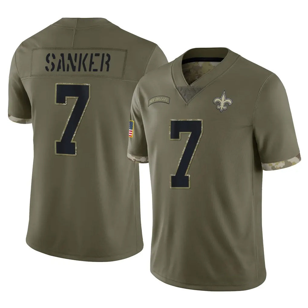 NO.Saints #7 Jonas Sanker Player Olive Salute To Service Limited Ddoa Stitched Jerseys