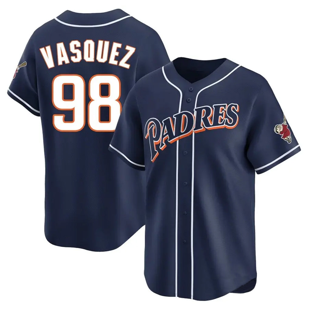 S.Diego Padres #98 Randy Vasquez Player Navy Cooperstown Collection Limited Home Ddoa Stitched Jerseys